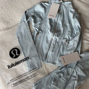 Lululemon NWT Define Jacket + Leggings Set Size 4 Blue